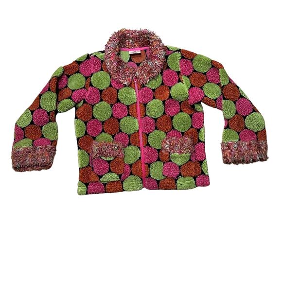 Hanna Andersson Girl's 8 Polyester Blend Warm Fleece Jacket Multicolor Full Zip - Picture 1 of 4